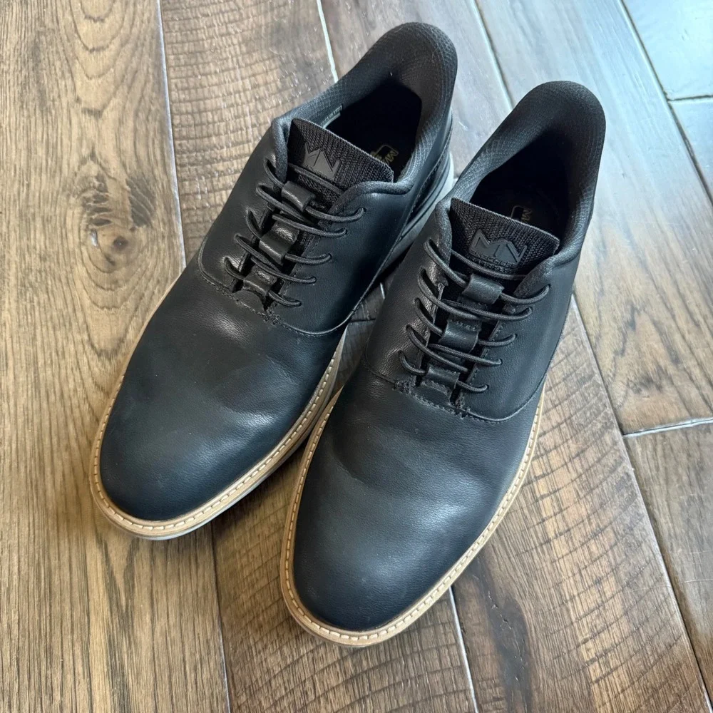 Mark Nason Skechers Hands Free Slip-ins Black Leather Oxford Shoes Mens 10